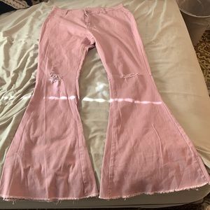 Amazon bell bottoms in pinkish crème color